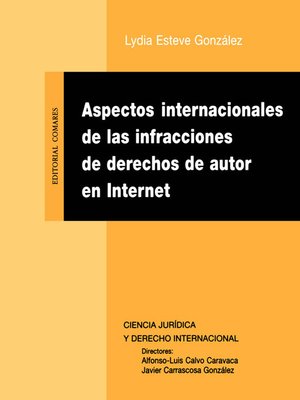 cover image of Aspectos internacionales de las infracciones de derechos de autor en Internet